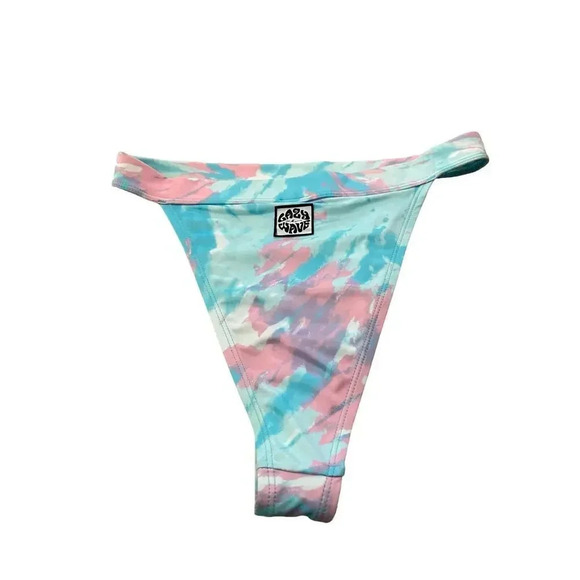 H&M Women's Colorful Tropical Tie Dye Hippie Bikini Swim Suit Bottom Size Small - Picture 3 of 4